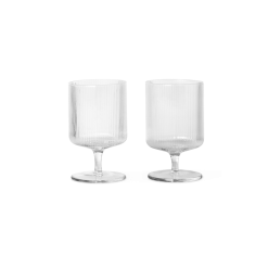 Ferm Living Ripple Wine Glasses (set Of 2) - Clear